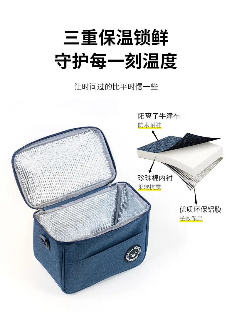 Insulated Portable Waterproof Lunch Bag With Shoulder Strap - Smarsty