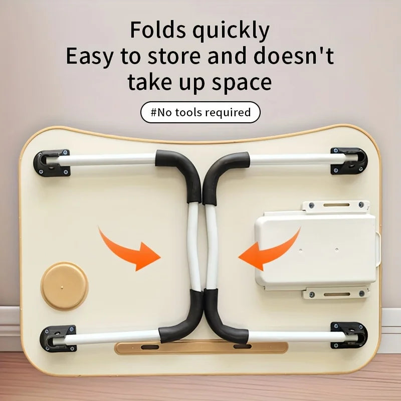 Portable Laptop Bed Desk - Foldable Table Computer Desk - With Cup Holder and Drawer - Suitable for Use on Beds Sofas or Floors