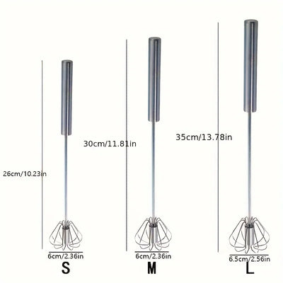 Stainless Steel Egg Beater Durable Semi-Automatic Mixer for Effortless Egg Cream Mixing Stirring and Beating for Kitchen Baking - Smarsty