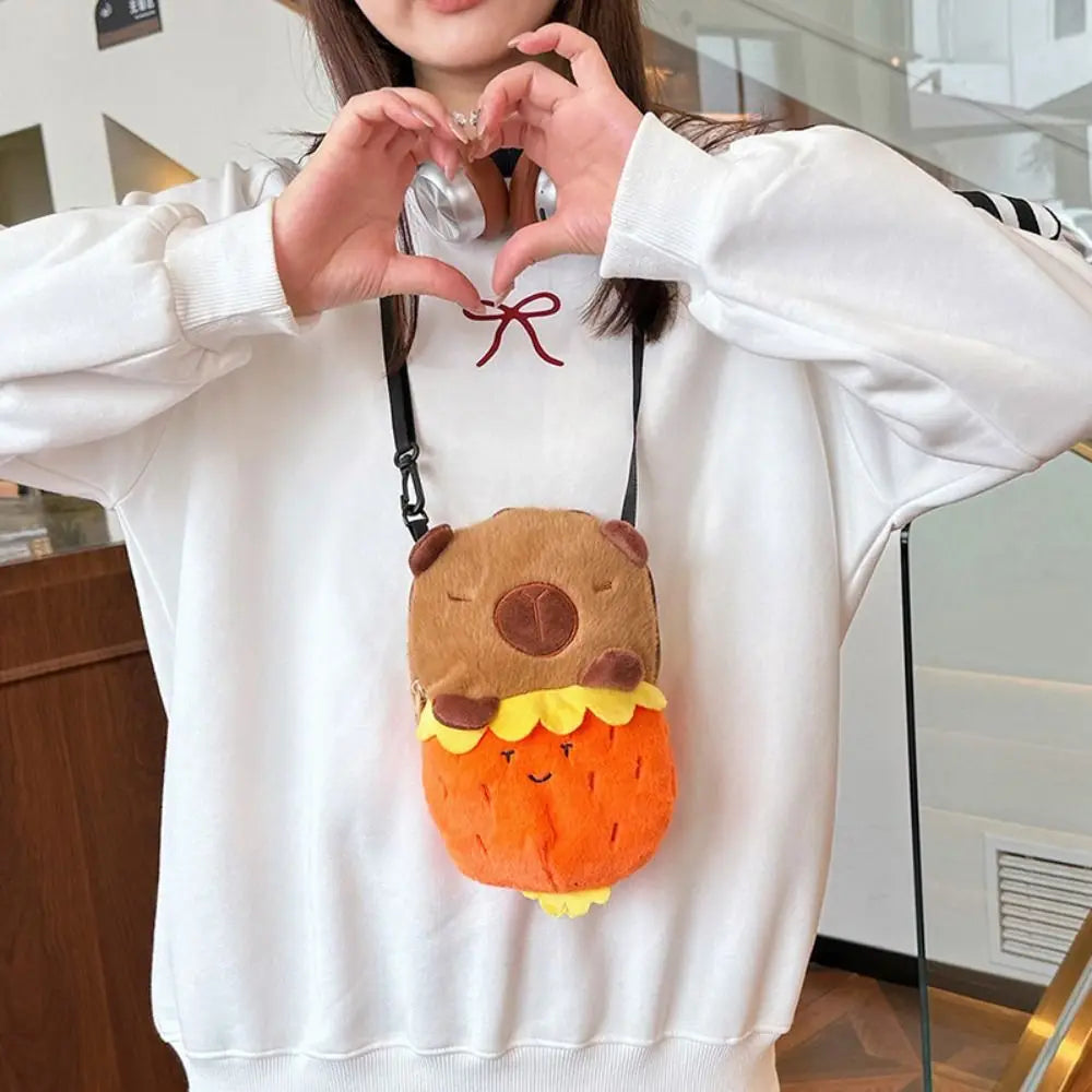 Capybara Plush Cartoon Shoulder Bag Large Capacity Unisex - Smarsty