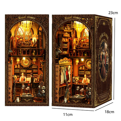 DIY Book Nook Kit 3D Miniature Wooden Doll House Photo Frame Ornament Bookshelf Insert Retro Booknook Decor For Birthday Gifts by Smarsty