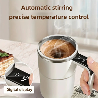 Smart mixing coffee cup LED display|USB charging|magnetic mixing function - Smarsty