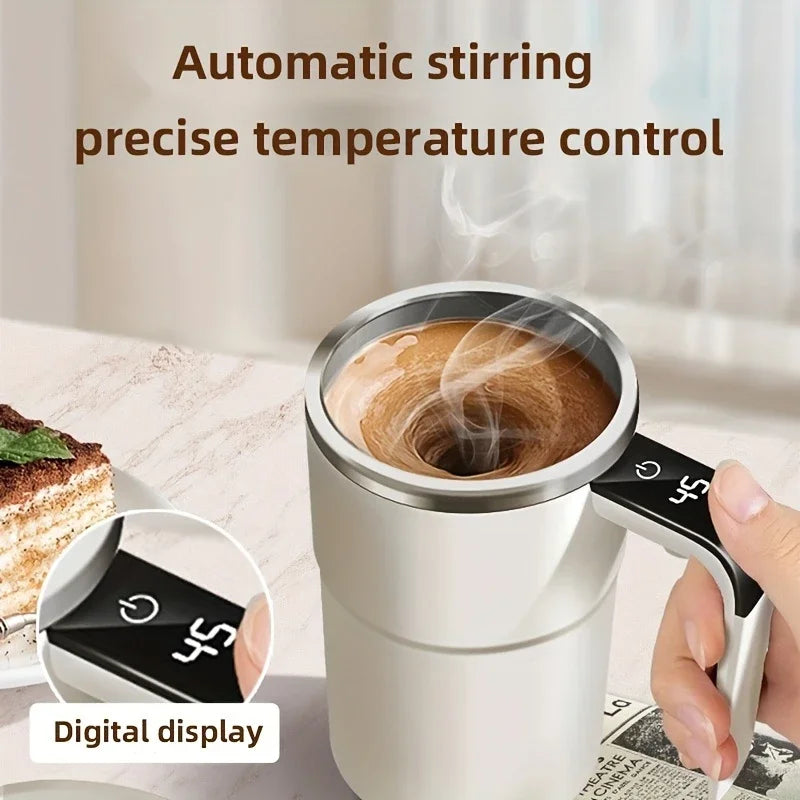 Smart mixing coffee cup LED display|USB charging|magnetic mixing function - Smarsty