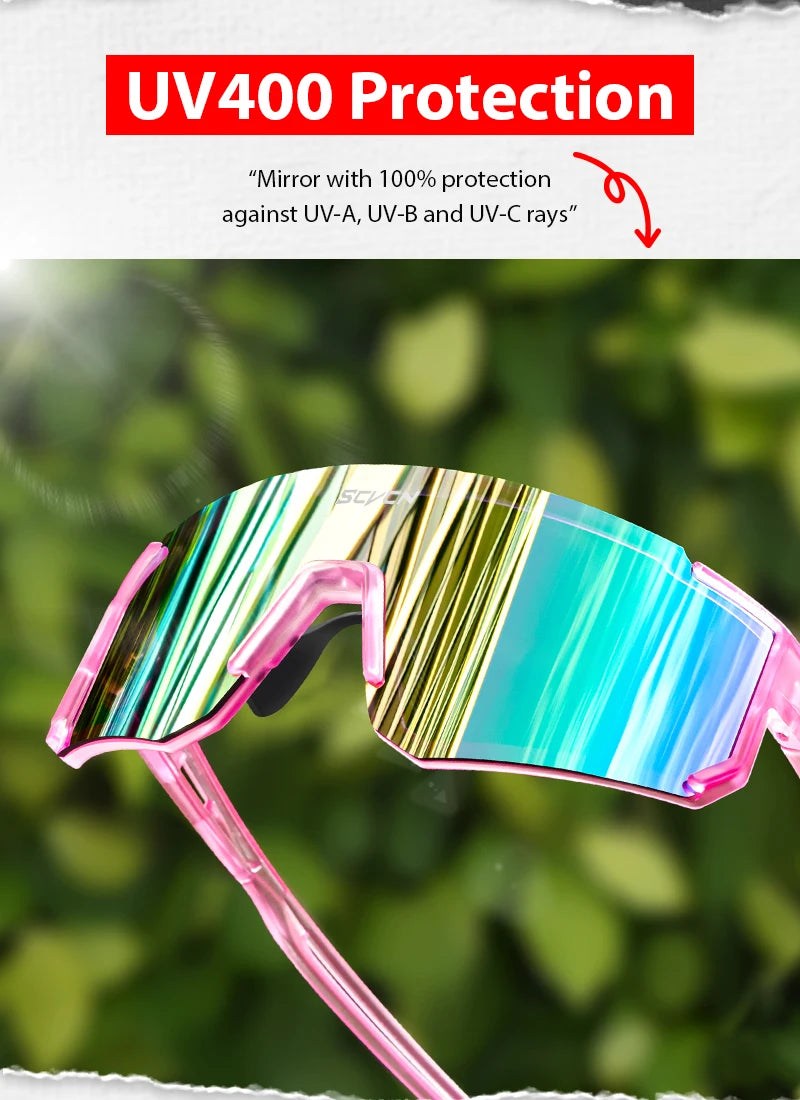 SCVCN new Outdoor Cycling Sunglasses Men MTB Bike Glasses  Sports Mountain Climbing fishing Women Bicycle Cycling UV400 Goggles