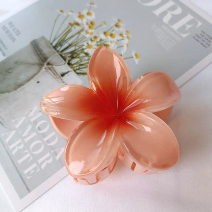 Gradient Large Flower Acrylic Hair Clip Boho Beach Accessory - Smarsty
