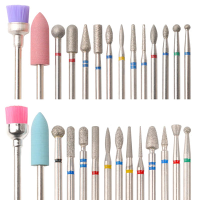 14pcs/set Nail Drill Machine Bit Nail Gel Removal Polishing Tools Pedicure Manicure Rotary Grinding  Buffer Polisher - Smarsty