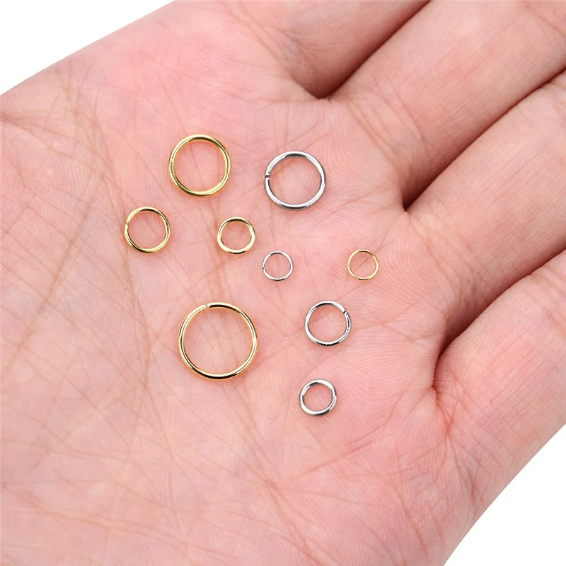 Stainless Steel PVD Open Jump Rings 100pc Mixed Sizes - Smarsty