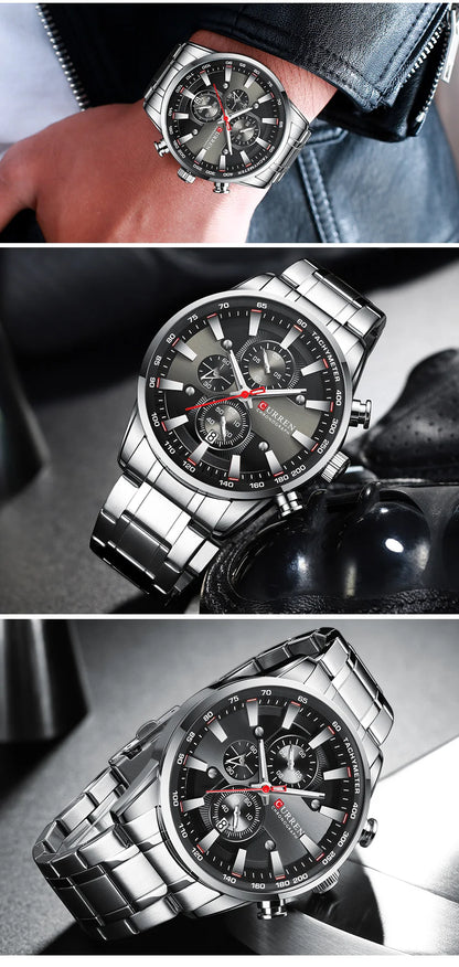 Luxury CURREN Quartz Men’s Watch Waterproof Sport Chronograph - Smarsty