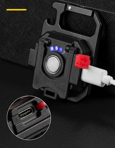 Mini LED Flashlight Magnetic COB Outdoor Camping Pocket Work Light 800 Lumens USB Rechargeable 7 Modes Spotlights - Smarsty