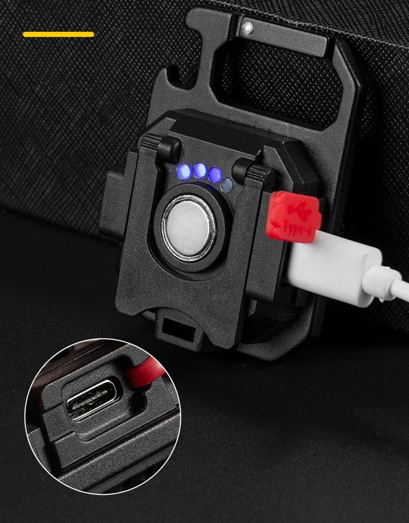 Mini LED Flashlight Magnetic COB Outdoor Camping Pocket Work Light 800 Lumens USB Rechargeable 7 Modes Spotlights - Smarsty
