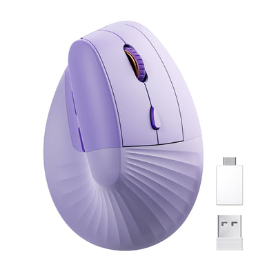 SEENDA Vertical Wireless Mouse Type C Rechargeable Ergonomic USB & Type C Mice for Laptop Laptop PC MacBook Windows Android - Smarsty