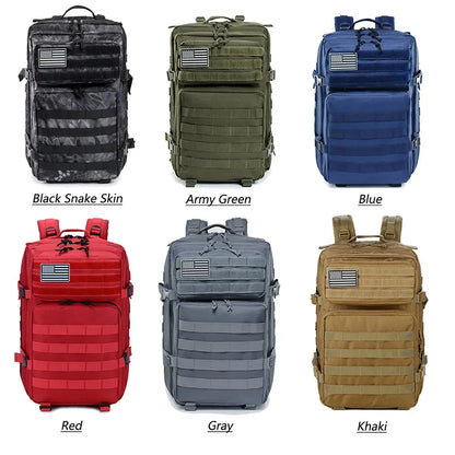 45L Tactical Backpack Molle for survival Assault Pack CCW 3 Day survival Bag Hiking Treeking Rucksack heavy duty backpack - Smarsty
