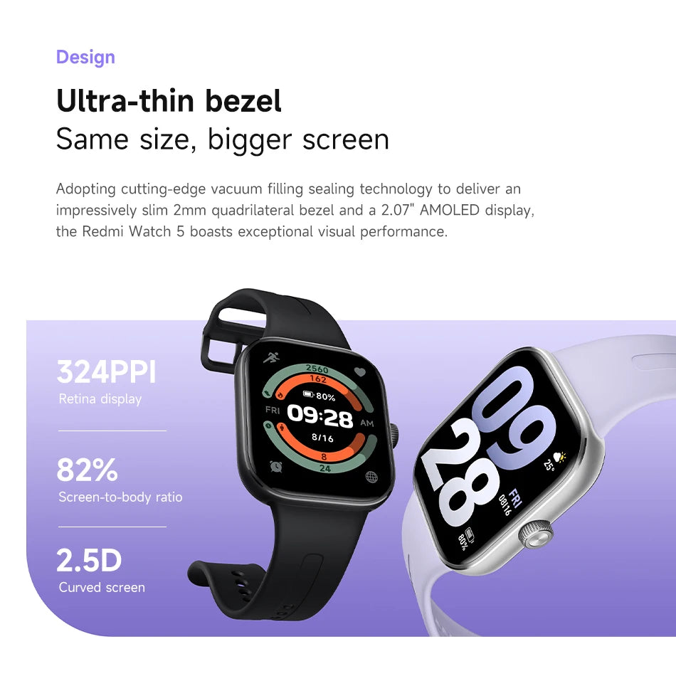 Xiaomi Redmi Watch 5 with Bluetooth Calling and AMOLED Screen - Smarsty