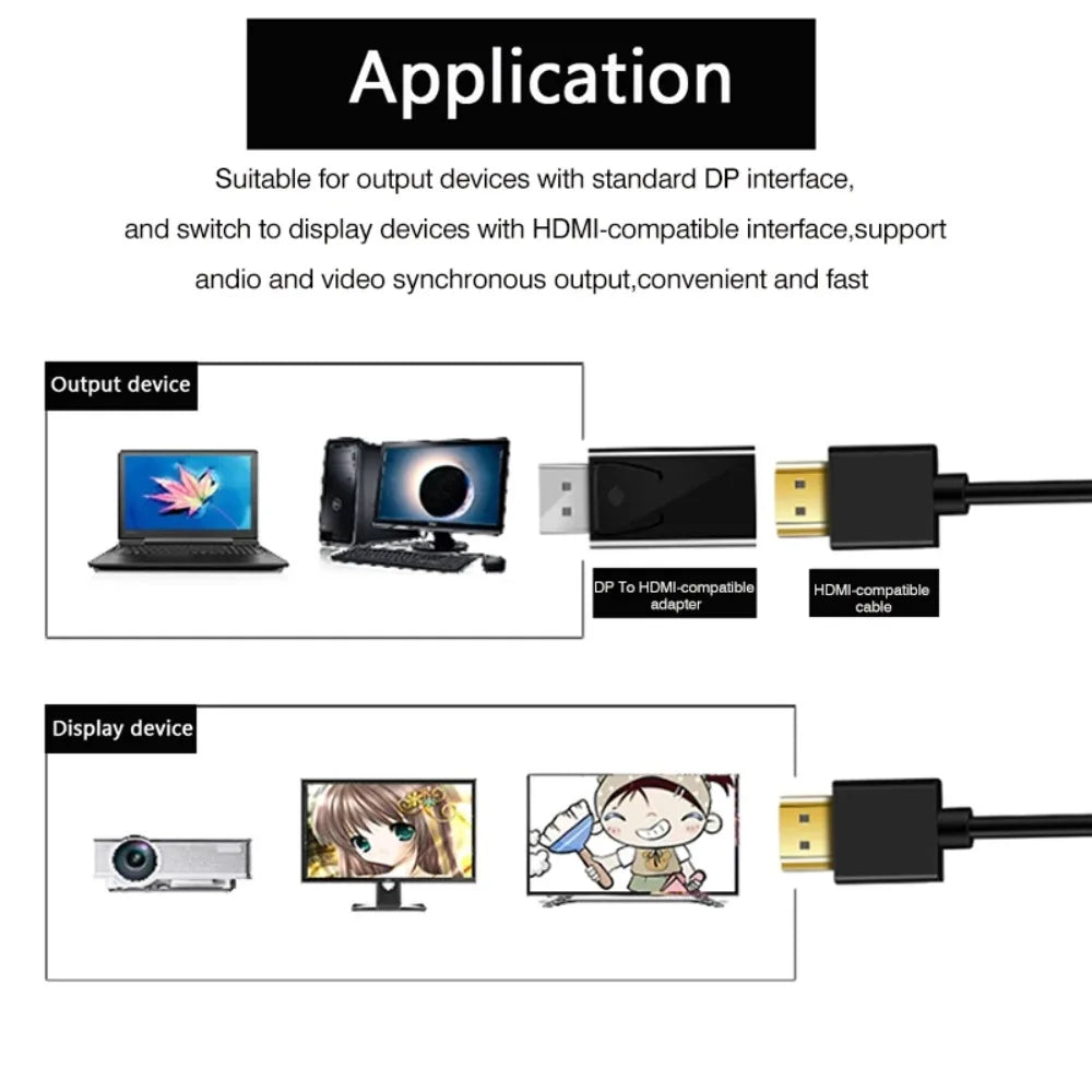 4K DP Male to HDMI Female Converter Adapter - Smarsty