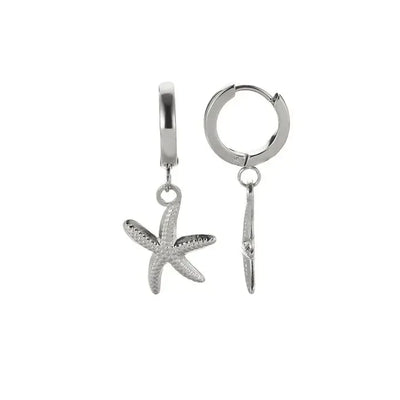 Vintage Starfish Stainless Steel Stud Earrings Lightweight - Smarsty