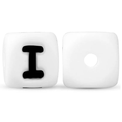 50Pcs Silicone Alphabet Beads White DIY Jewelry Making - Smarsty