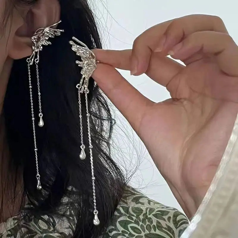 Y2K Fairy Butterfly Ear Clips with Trendy Tassels for Women - Smarsty