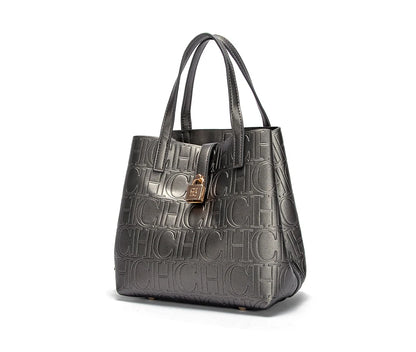 Women Tote Bag Steel Embossed Handheld Casual Purse - Smarsty