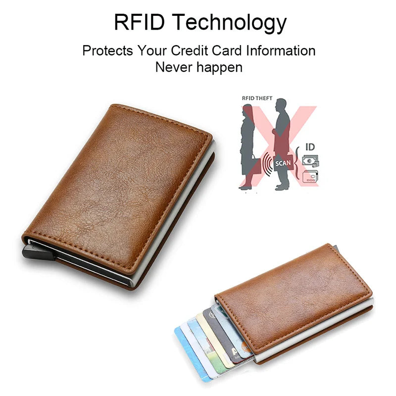 Anti Thief Rfid Credit Card Holder Smart Minimalist Wallet Men Women Slim Bank Cardholder Case Money Bag Cash Creditcard Purse - Smarsty