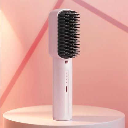 Cordless Hair Straightener Brush with Anti-Scald Feature - Smarsty
