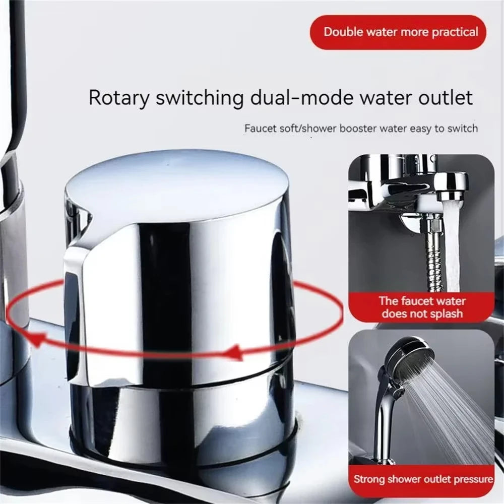 Contemporary Dual Handle Shower Faucet Set with Mixing Valve - Smarsty