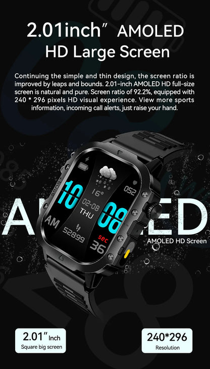 Outdoor Sports Smart Watch with HD Screen and Bluetooth - Smarsty