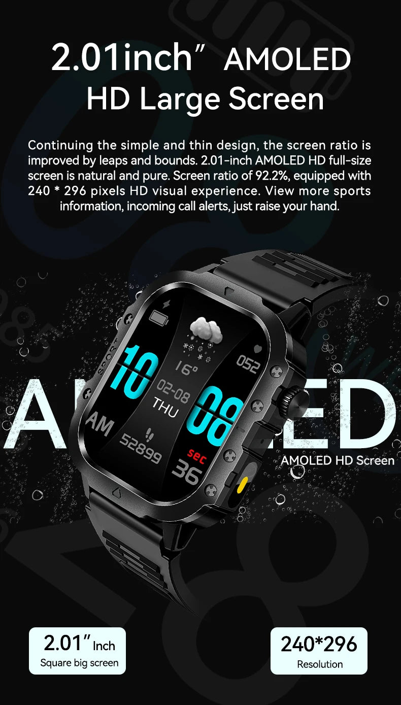 Outdoor Sports Smart Watch with HD Screen and Bluetooth - Smarsty