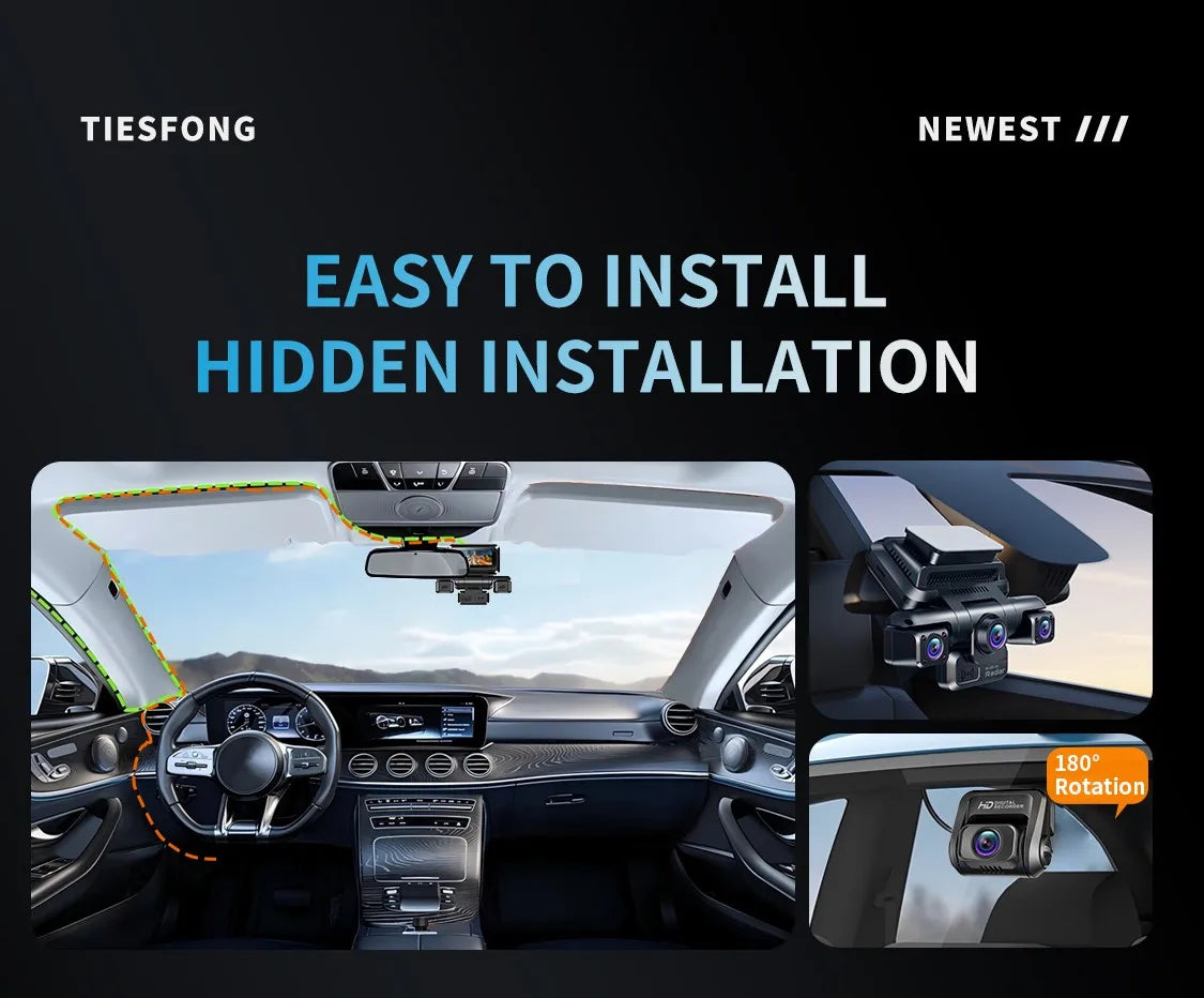 4 Channel GPS Dash Cam Front 4K Night Vision Parking - Smarsty
