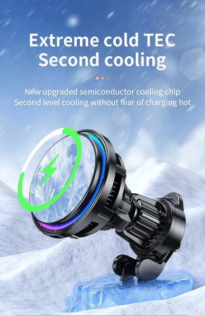 30W Magnetic MagSafe Wireless Car Charger With Cooling - Smarsty