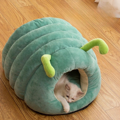 Warm Plush Cat Bed with Foldable Design - Smarsty