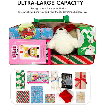 1-16PCS Large Christmas Gift Bags, Christmas Tote Bags with Handles(32.5x25*17cm), Multifunctional Christmas Bags for Gifts