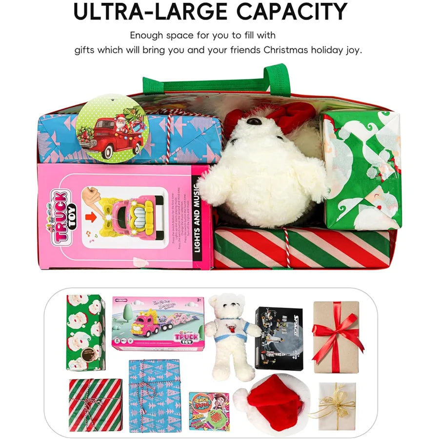 1-16PCS Large Christmas Gift Bags, Christmas Tote Bags with Handles(32.5x25*17cm), Multifunctional Christmas Bags for Gifts