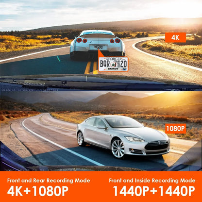 4K Car Dash Cam Featuring GPS And Three Lenses Elite - Smarsty