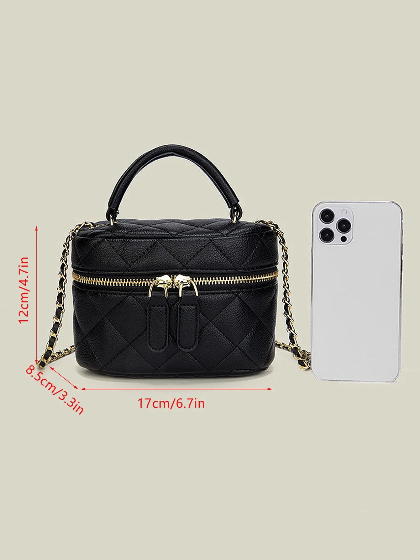 Mini Quilted Crossbody Bag PU Leather Designer Style - Smarsty