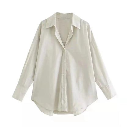 MUJER Women Shirt Multicolour Button Up Shirt Women Summer Long Sleeve Top Female Streetwear Oversize Shirts And Blouses Women - Smarsty