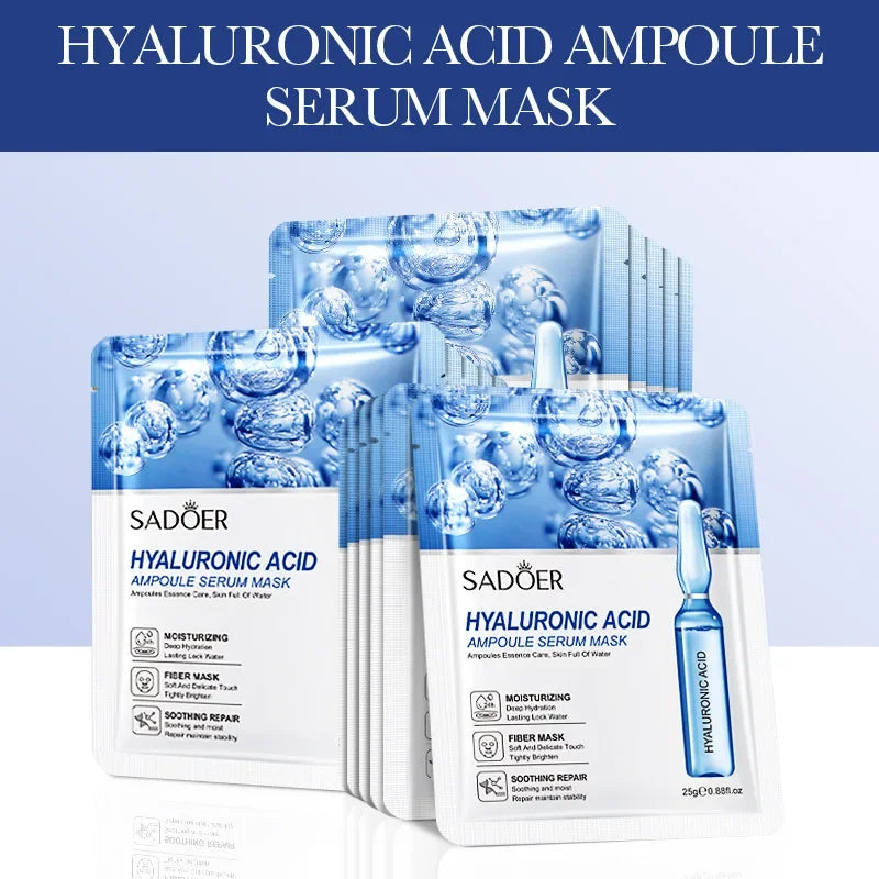 24K Gold Hyaluronic Acid Face Masks for Firming and Moisturizing - Smarsty