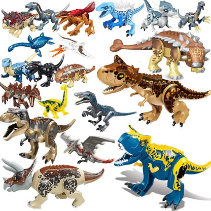 Jurassic World 3 Brutal Raptor Building Blocks Dinosaur Bricks Tyrannosaurus Indominus I-Rex Assemble Toy For Children by Smarsty