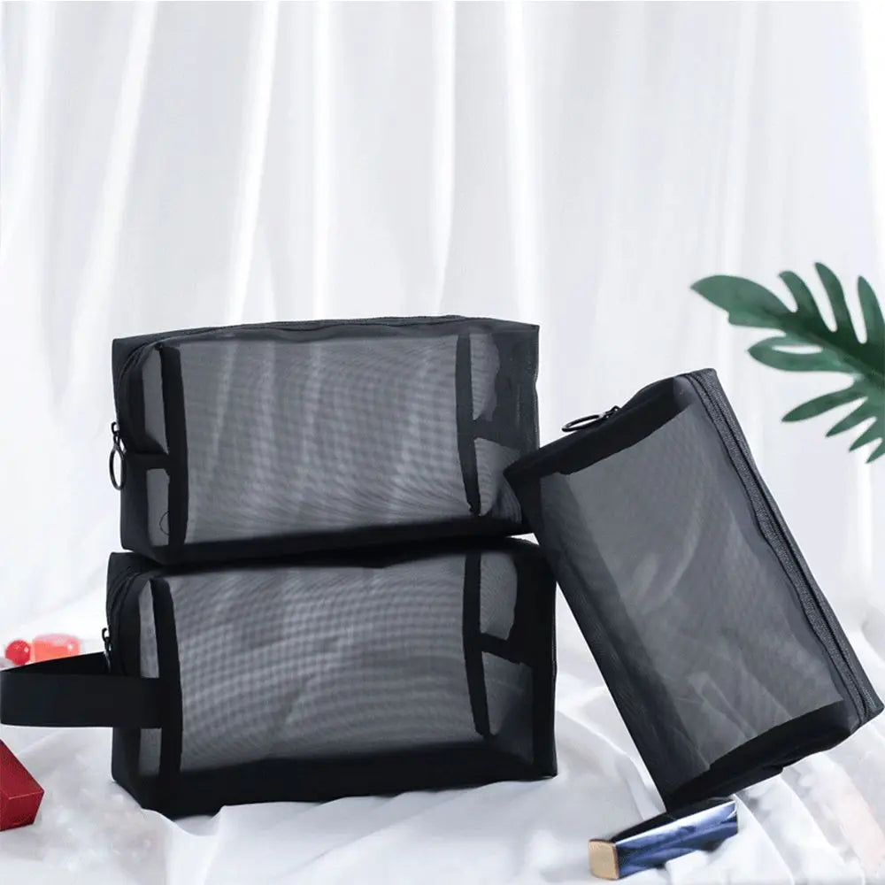 Travel Mesh Makeup Bag With Zipper Organizer For Women - Smarsty