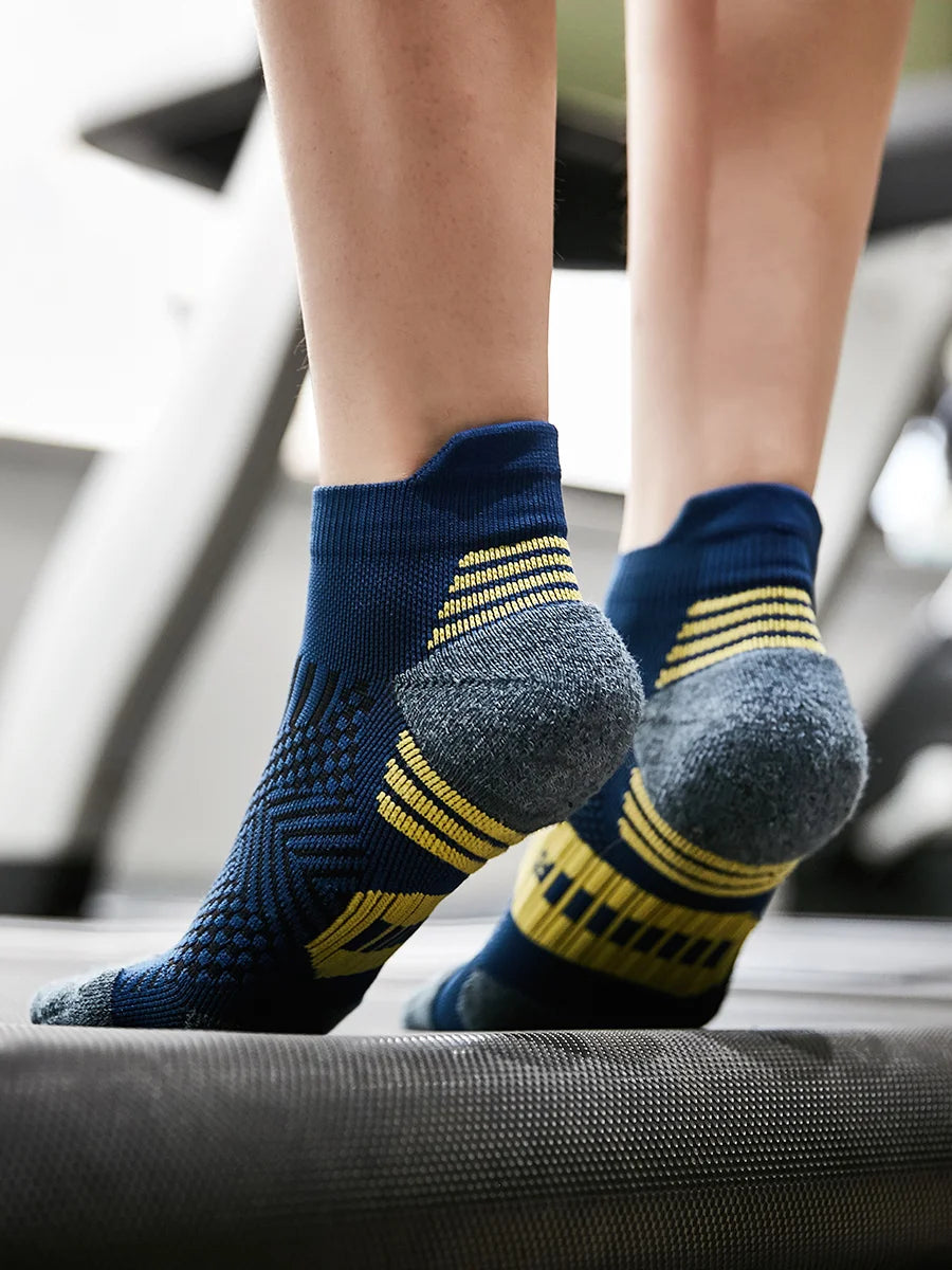 3Pair Professional Fitness Sports Socks Towel Bottom Non-Slip Running Socks Men Women Short Quick-Drying Basketball Training Sox - Smarsty