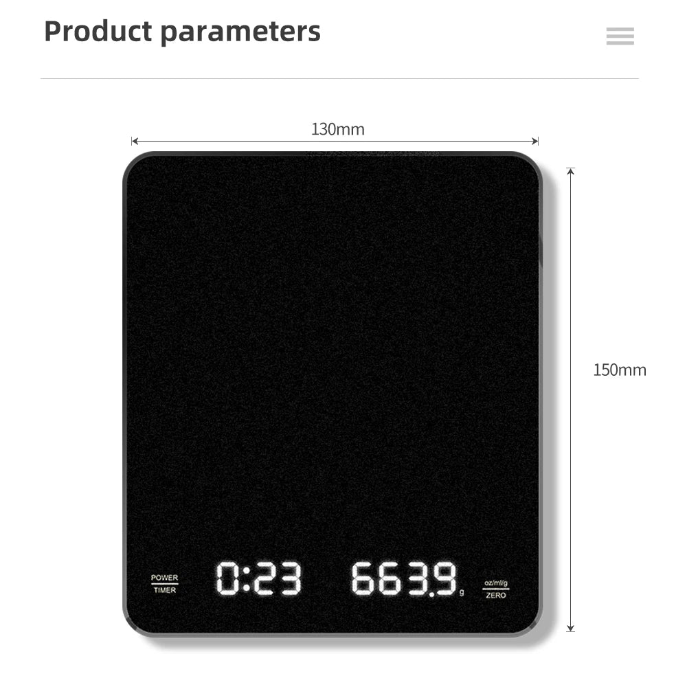 High Precision Digital Coffee Scale with Timer - Smarsty
