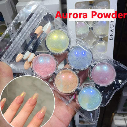 Shimmer Aurora Nail Powder Set for Stunning Manicure - Smarsty