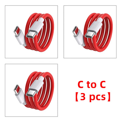 Oneplus 13 12 11 Cable Original 80W Supervooc Warp Charge Usb Type C Cable 100W Fast Charge One Plus 10T Nord CE 4 10 Ace 3 Pro - Smarsty
