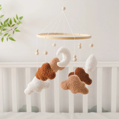 Baby Crib Mobile Bed Bell Rattle Toys Wooden Crochet Stars Pendant Bed Bell Toys Newborn Comfort Crib Bracket Hanging Toys Gifts by Smarsty