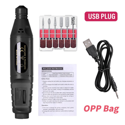 Portable Electric Nail Drill Kit for Manicure and Polishing - Smarsty