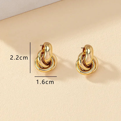 Gold Silver Knot Stud Earrings For Daily Trendy Wear - Smarsty