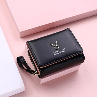 Luxury Brand Women's Small Wallet Female Card Holder Short Wallets with Coin Purse for Woman Ladies PU Leather Hasp Mini Clutch - Smarsty