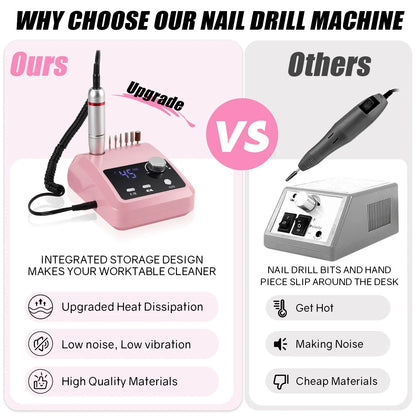 45000 RPM Electric Nail Drill With HD Display - Smarsty