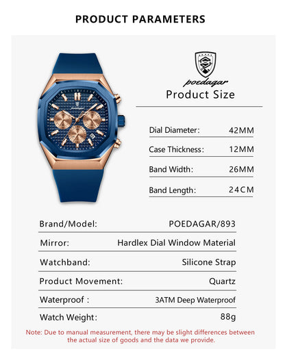Waterproof Luminous Chronograph Watch for Men - Smarsty