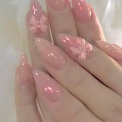 24Pcs Cute Strawberry French Press On Nails - Smarsty