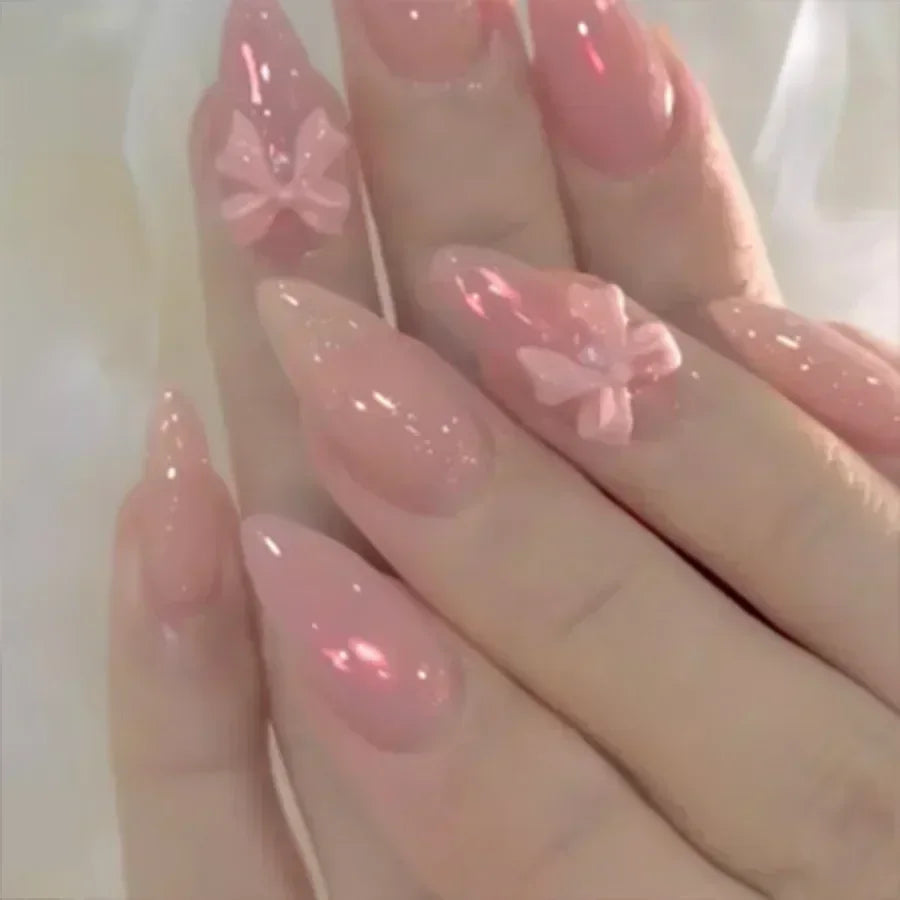 24Pcs Cute Strawberry French Press On Nails - Smarsty